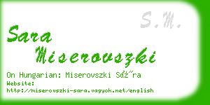 sara miserovszki business card